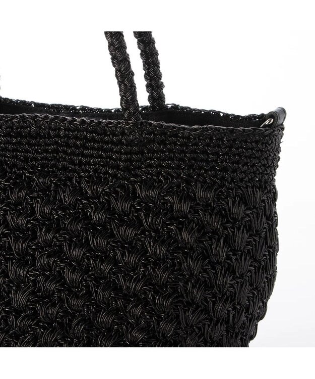 UNBILLION cachecache 柄編みメタリックヤーン2wayミニトート ブラック
