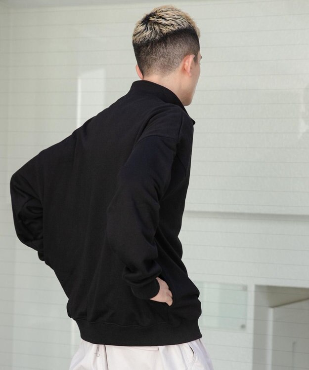 WEGO ヘビーウエイトハーフZIPワンポイントPO ブラック