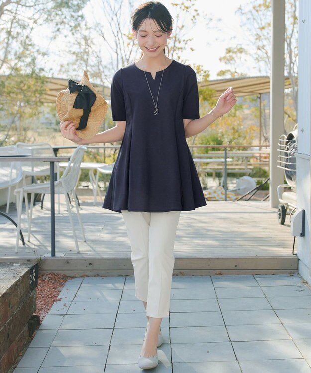 Tiaclasse 【おのののかさん着用 】「冷凛（ひやりん）」カノコバックフレアカットソー ネイビー