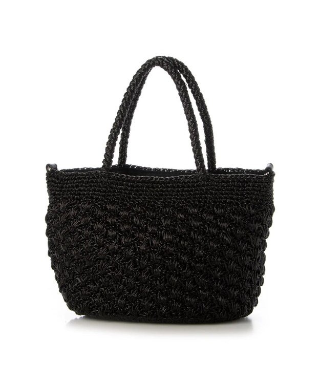 UNBILLION cachecache 柄編みメタリックヤーン2wayミニトート ブラック