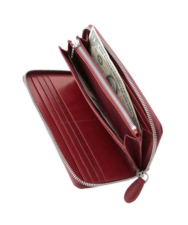 UNBILLION Otias バッファローレザーラウンドF長財布 レッド