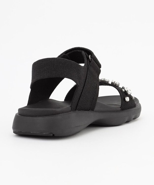 steppi 【洗える】ビジュー付 スポーツサンダル ブラック