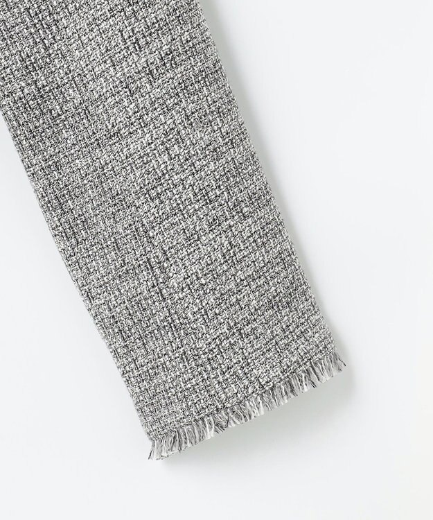 自由区 L 【17号サイズまで展開・カタログ掲載】ライトミックスツイード ジャケット グレー