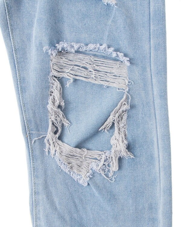 WEGO 【S～Lサイズ】ヘビークラッシュデニムパンツ デニム淡色