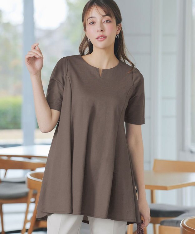 Tiaclasse 【おのののかさん着用 】「冷凛（ひやりん）」カノコバックフレアカットソー ブラウン