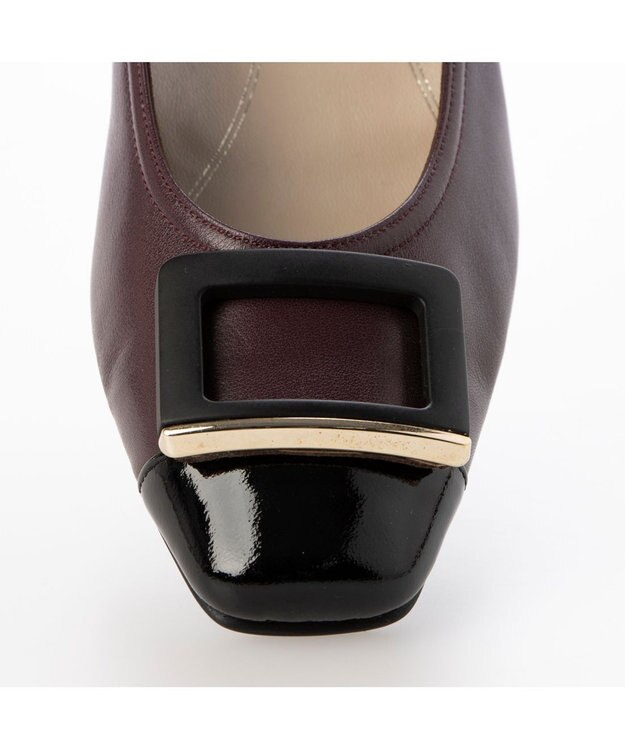 Riz raffinee <Riz raffinee>【３E】エナメルコンビバックルパンプス ワイン