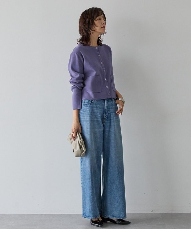 AMERICAN HOLIC バイパチリングドットニットカーディガン Purple