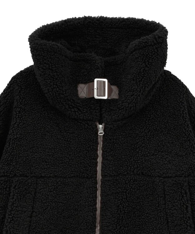 earth music&ecology ボアZIPブルゾン Black