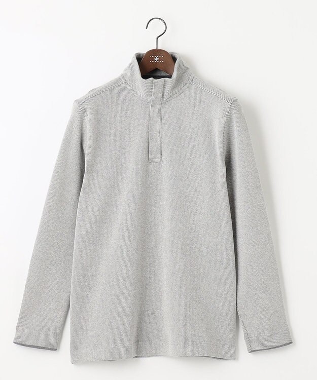 JOSEPH ABBOUD 【WEB/一部店舗限定】人気 杢糸ジャージ ハーフジップカットソー ライトグレー系