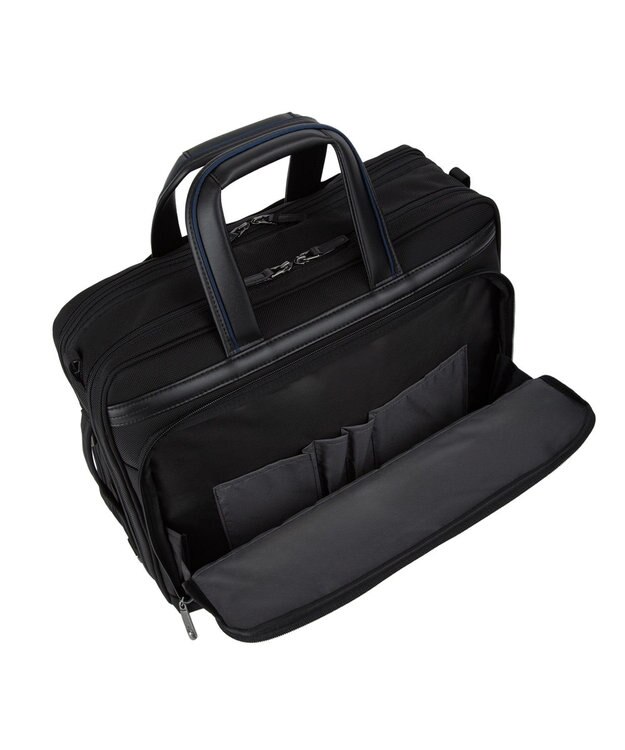 ACE BAGS & LUGGAGE ace. デヴェル ビジネスバッグ B4サイズ 15.6インチPC収納 21/27L 1200g エキスパンド 20264 ブラック×ネイビー