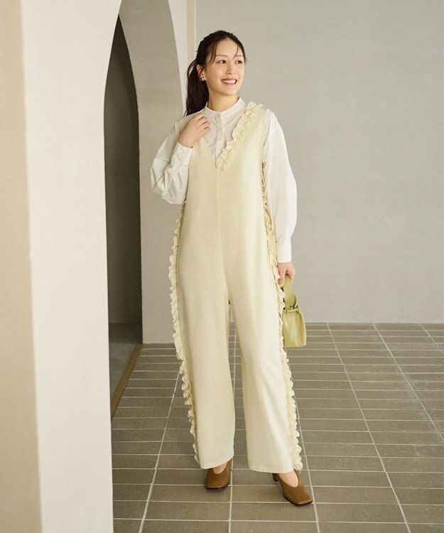 #Newans 【洗濯機可能/ストレッチ】ホイップクリームオールインワン ホワイト