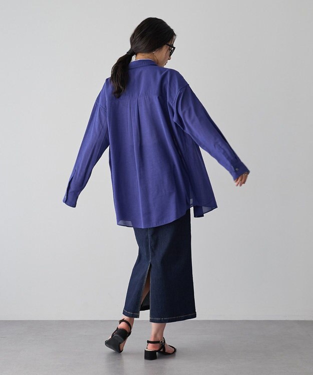 YECCA VECCA シアーレイヤードシャツ Blue