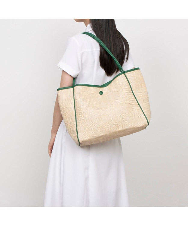 UNBILLION カシュカシュ cachecache / 雑材風通しハンドルトート グリーン