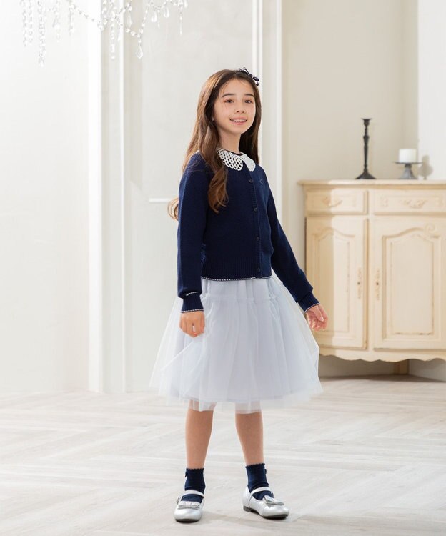 組曲 KIDS 【150-160㎝】クラシック カーディガン ネイビー系