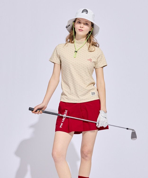 PW CIRCULUS 【WOMEN】エレファント ドットモックネック  ゴルフウェア レディース ベージュ系5