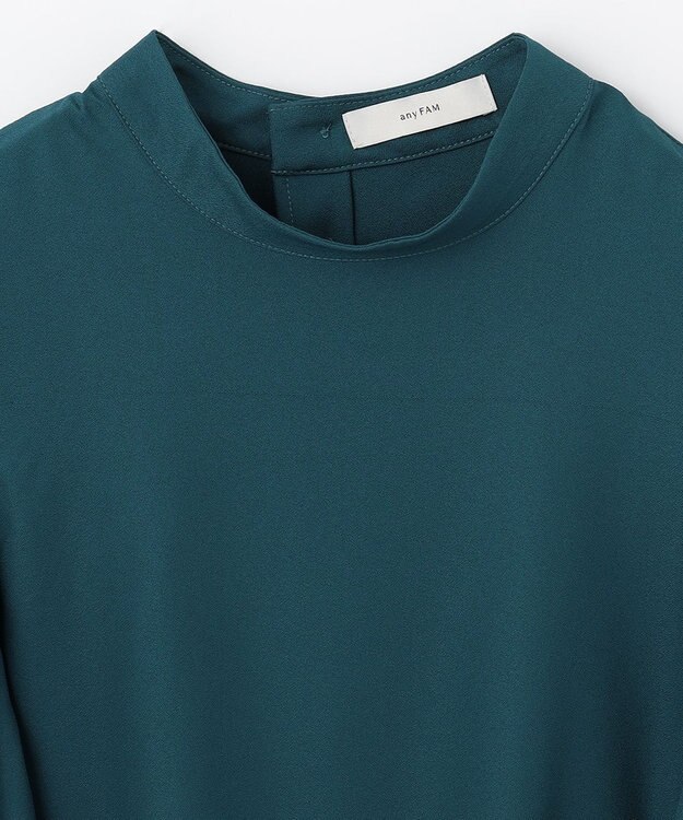 ANY タックボリュームブラウス ピーコックグリーン