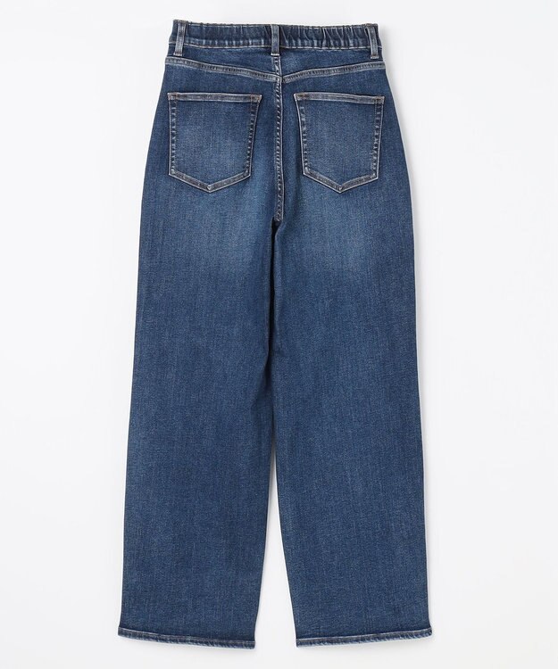 ANY L 【ウエストゴム】ストレートワイドデニム フェードインディゴ