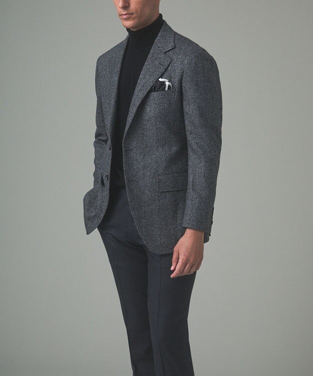 GOTAIRIKU 【尾州】カシミヤブレンド定番ヘリンボーン ジャケット(2024年モデル) グレー系8