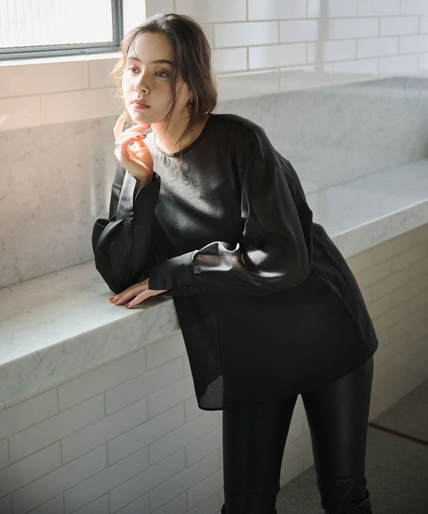 #Newans シアープルオーバーシャツ ブラック系