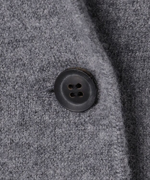 BEIGE， CHICORA / レザーポケット付きウールニットジャケット Md.Gray