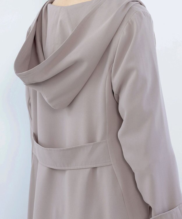 Tiaclasse 【洗える】バックベルトフーデットコート グレージュ