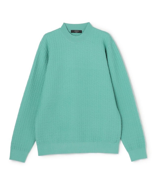 JOSEPH HOMME 新柄【イージーケア】 ヴィスコースリンクス　モックネックニット スモーキーグリーン系