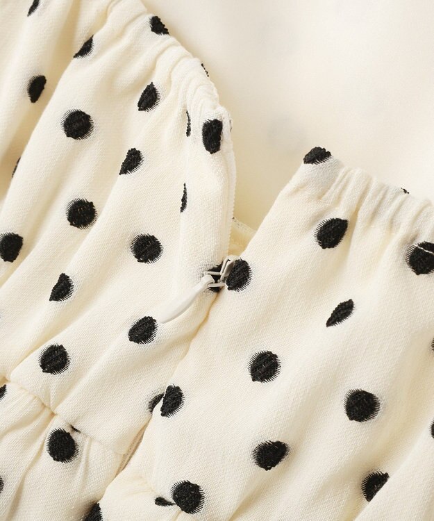 YECCA VECCA ドット柄バルーンキャミワンピース Ivory