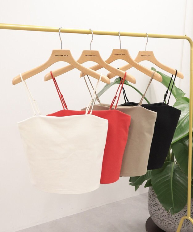 AMERICAN HOLIC 【カップ付き】バンドゥキャミソール Off White