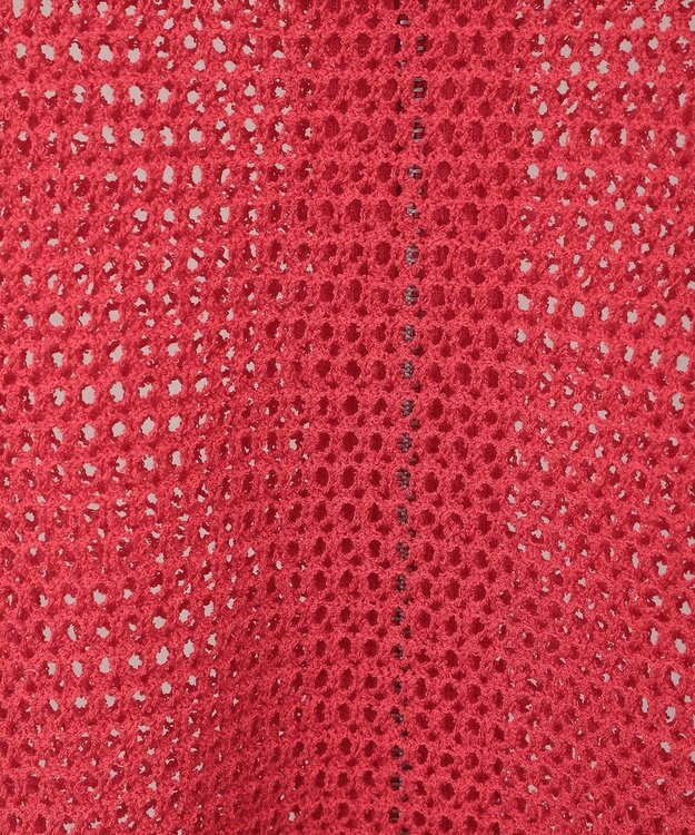 Green Parks 襟付きメッシュ編みＺＩＰカーディガン Red