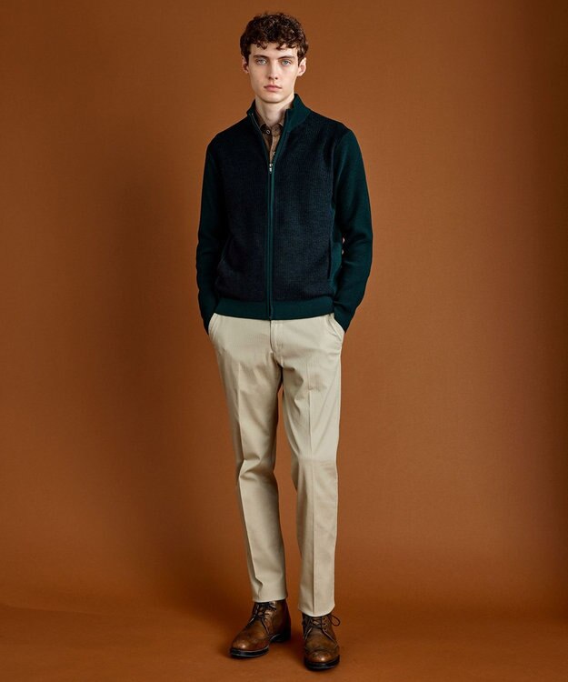 JOSEPH ABBOUD 【人気】ウエストも伸びる！ 定番 オーガニックストレッチパンツ ベージュ系