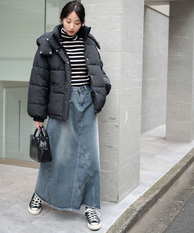 WEGO 【フード取り外し可能】2WAYパテッドジャケット ブラック