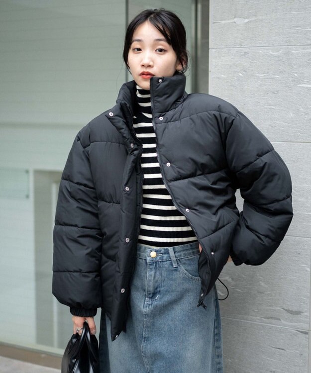 WEGO 【フード取り外し可能】2WAYパテッドジャケット ブラック