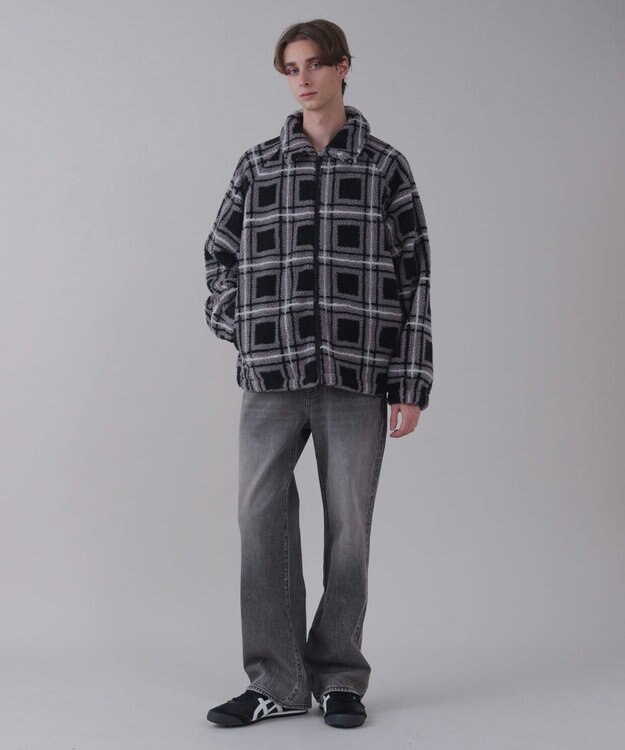 WEGO 【ユニセックス着用ITEM/ウエスト調整可】ストレートデニムパンツ デニムブラックソノタ