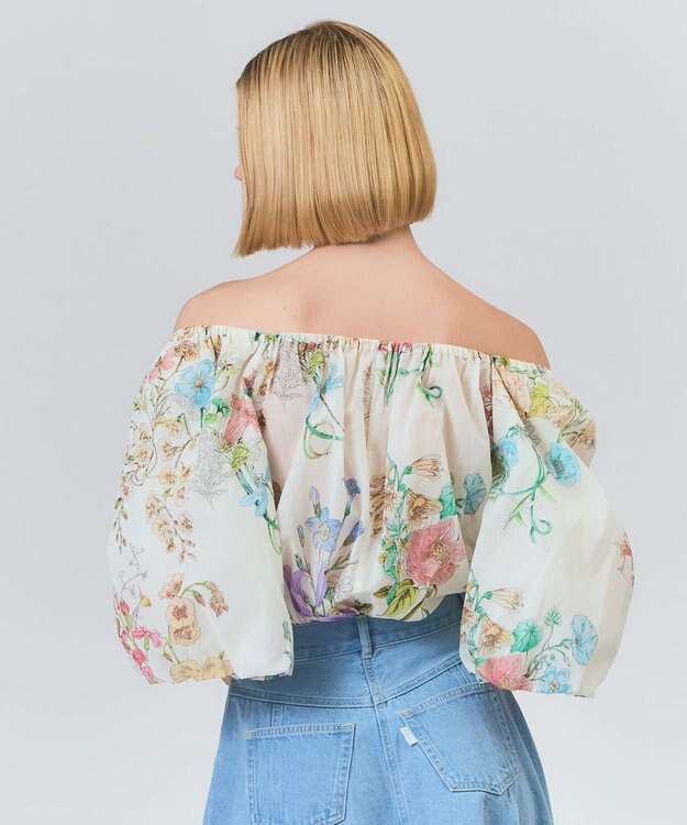 GRACE CONTINENTAL ボタニカルドレープブラウス キナリ