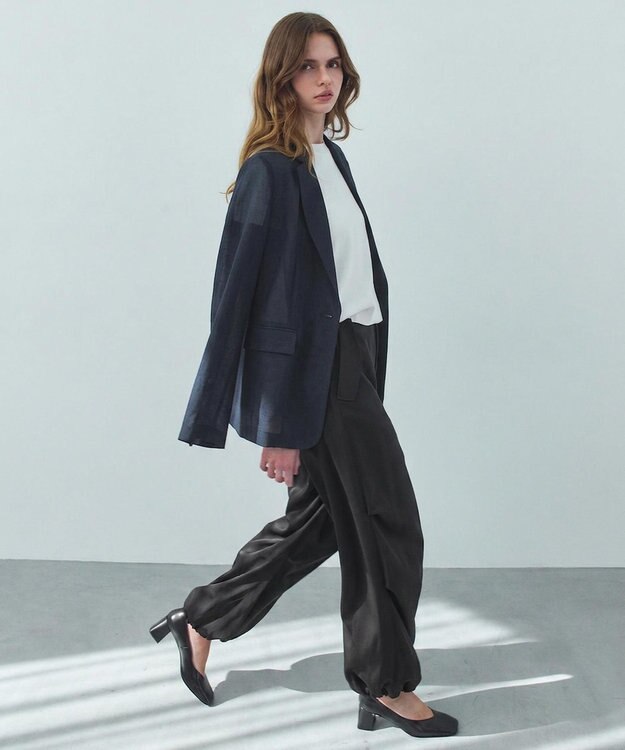 BEIGE， MOYE / シアーウール テーラードジャケット Navy