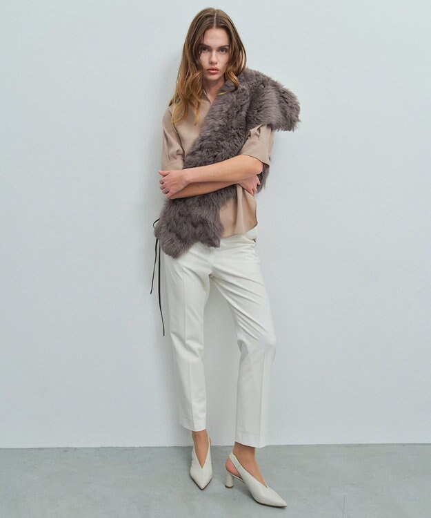 BEIGE， ANGELL / ムートンファーストール Taupe Brown