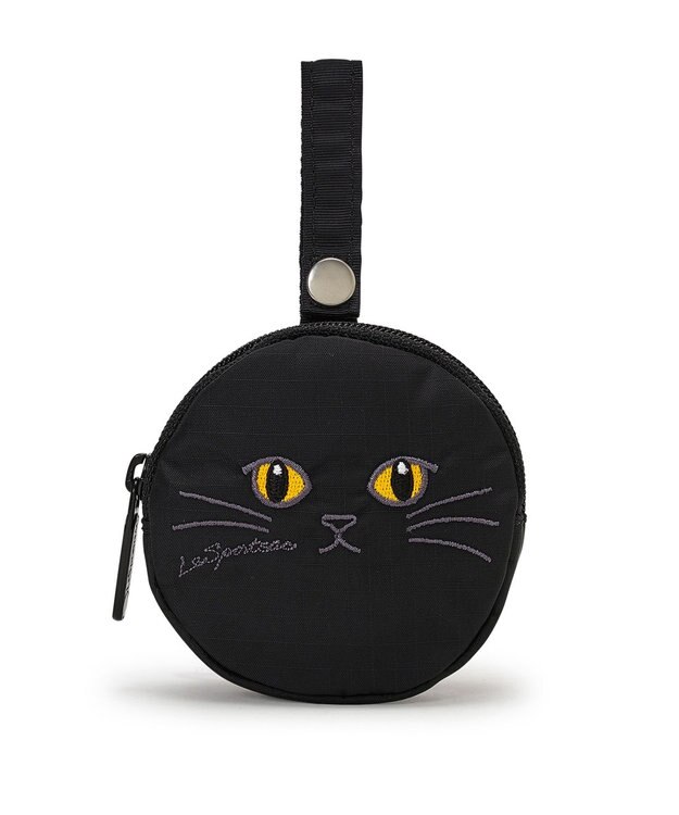 LeSportsac MINI ROUND CHARM/ブラックキャッツエンブロイダリー ブラックキャッツエンブロイダリー