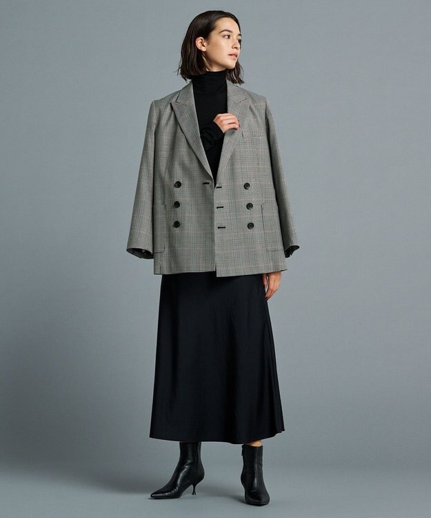 uncrave 【洗える】サテン フレアスカート（uncrave STANDARD） ブラック