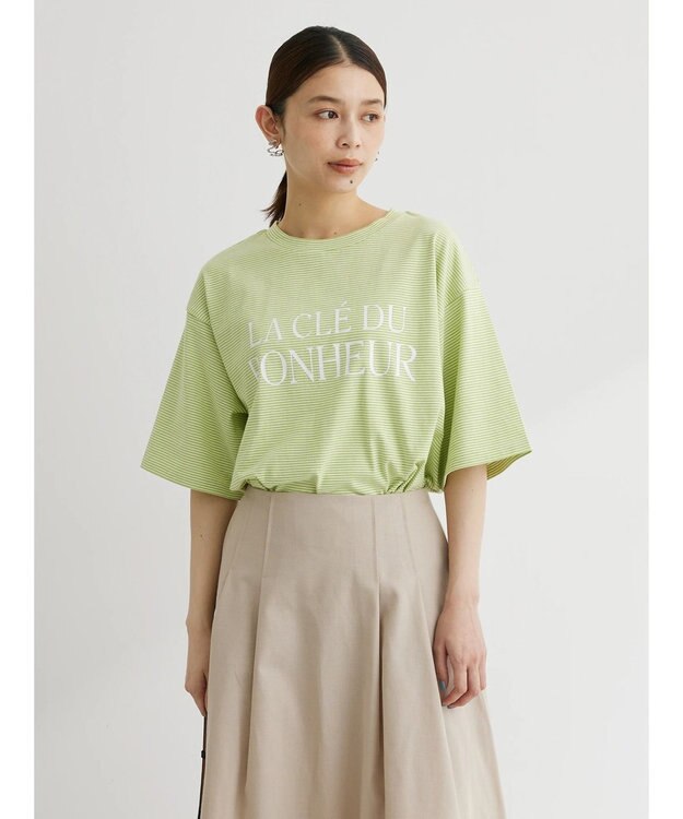 Green Parks 半袖ボーダーロゴＴＥＥ Light Green