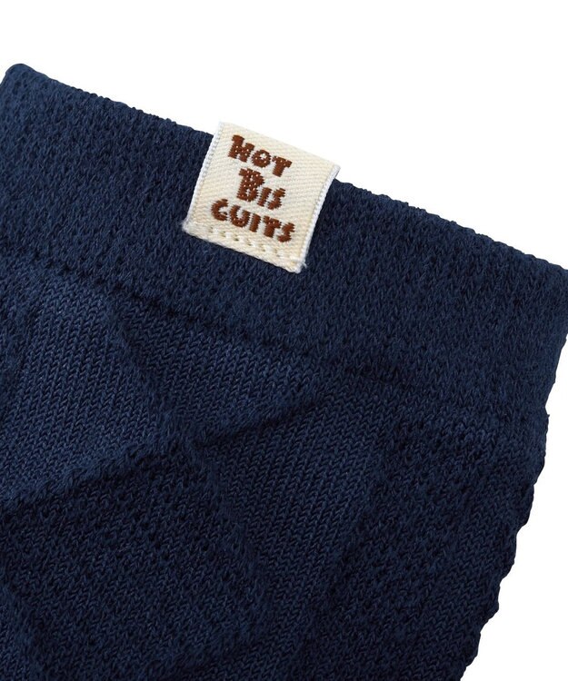 MIKI HOUSE HOT BISCUITS アーガイル柄レッグウォーマー 紺