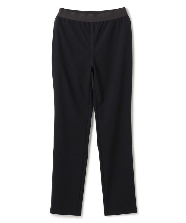 BEIGE， 【BEIGE,ecru/WEB限定・洗える】RIB BOTTOMS / ウエストゴムストレッチリブパンツ Black