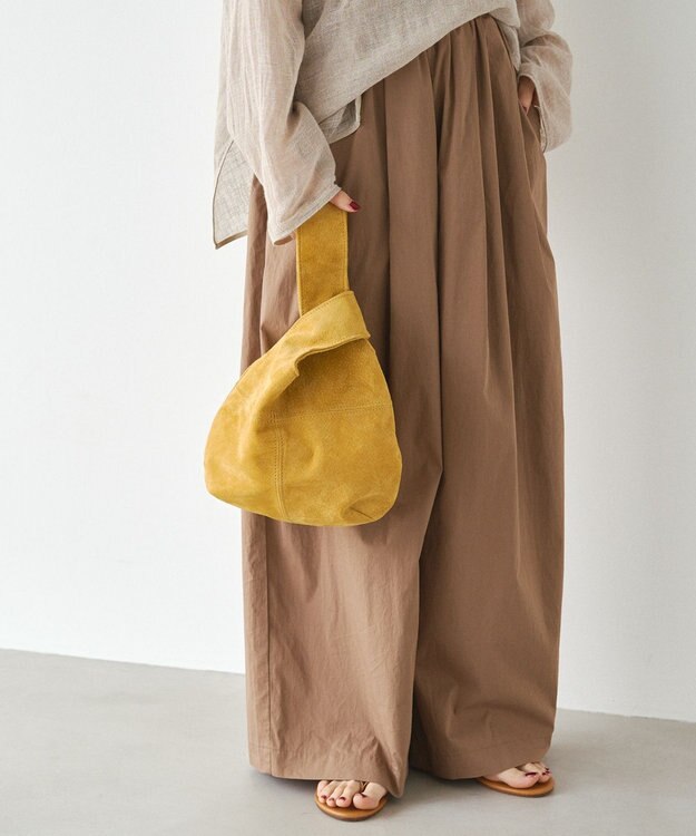 2025AW新作】本革スエード巾着ハンドバッグ(CE-1582) / russet