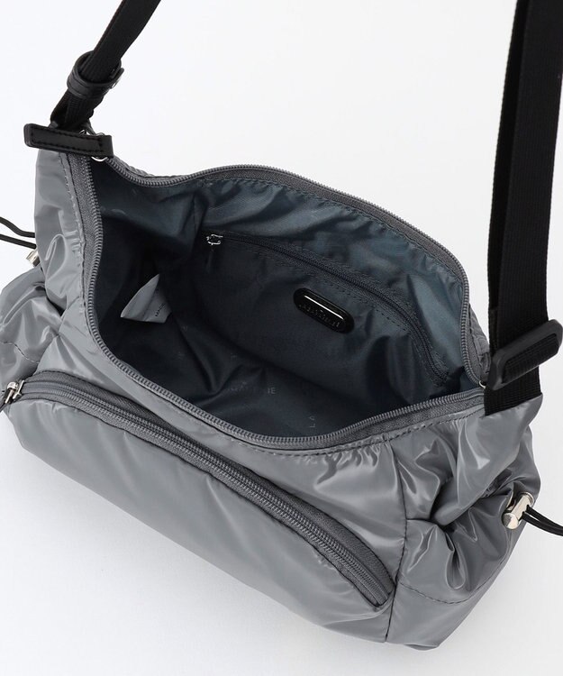 LA BAGAGERIE メタリックドロストポケット　ミニショルダーバッグ グレー