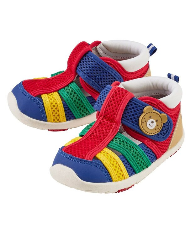 MIKI HOUSE HOT BISCUITS 【13-16cm】 ダブルラッセル ウォーターベビーサンダル 赤×紺