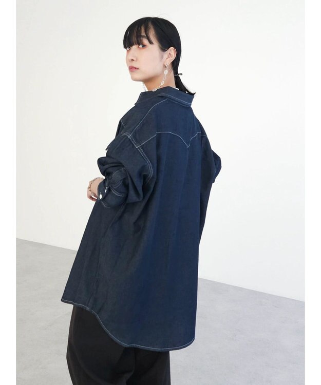 Green Parks ウエスタンＢｉｇデニムシャツ Dark Indigo