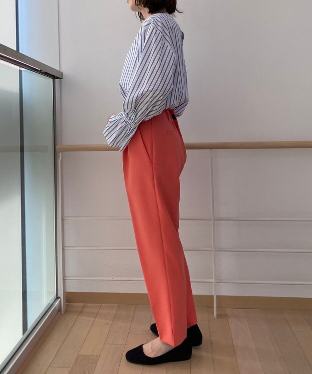 UNFILO 【VERY.3月号掲載/洗える/ストレッチ】ハイウエストカラーパンツ オレンジ