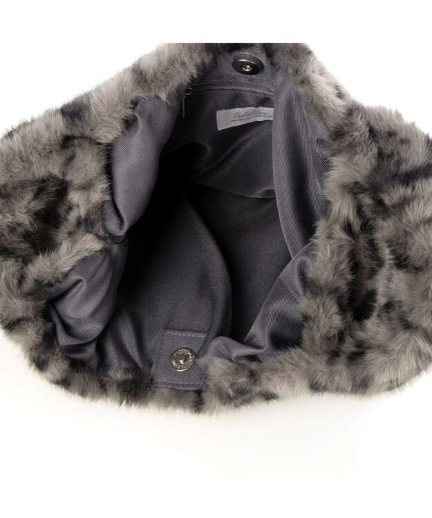 UNBILLION カシュカシュ cachecache / ミンク風エコファーショッパートート グレーレオパード