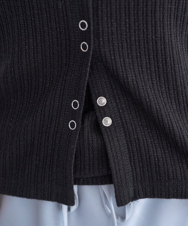 earth music&ecology チェーンリブラメカットソー Black