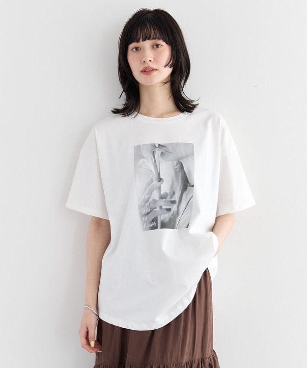 YECCA VECCA 【UVカット】フォトプリントTee Off White