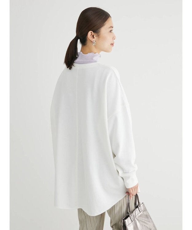 Green Parks ロゴ裏毛チュニック Off White